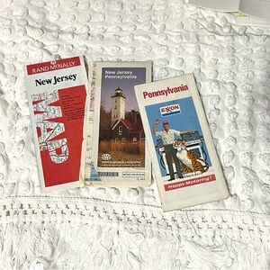 Set Of 3 Vintage Maps Of New Jersey & Pennsylvania